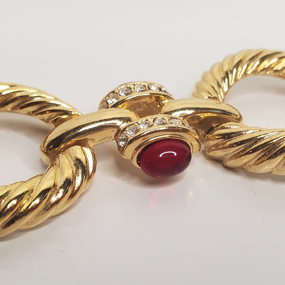 Exceptional & Rare Vintage GIVENCHY Chunky Mogul Jeweled Bracelet - Picture 4 of 10